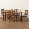 Baxton Studio Mael Modern and Contemporary Grey Fabric and Walnut Brown Finished Wood 7-Piece Dining Set 186-10542-10520-Zoro - alternate 6